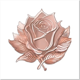 Elegant Rose in Metallic Tones No. 846 Posters and Art